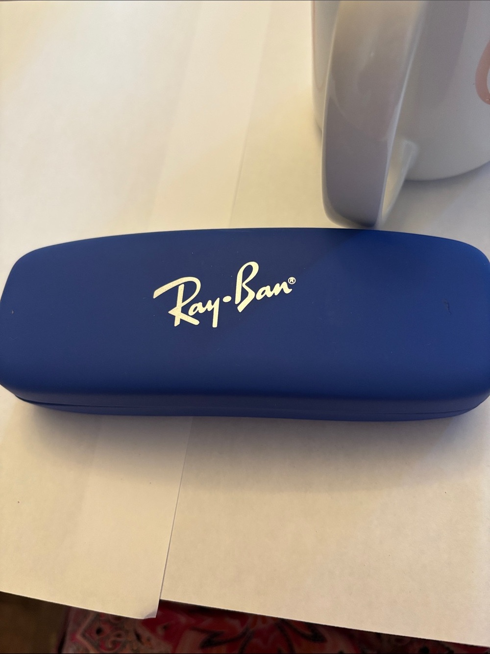 Ray-Ban Blue Hard Sunglasses Case with White Logo